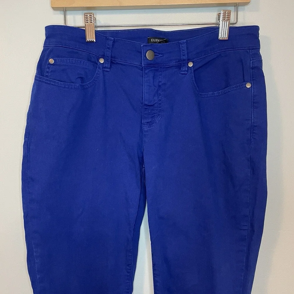 Eileen Fisher Women's Size 6 Blue Skinny Leg Cotton‎ Chino Pants Made In USA